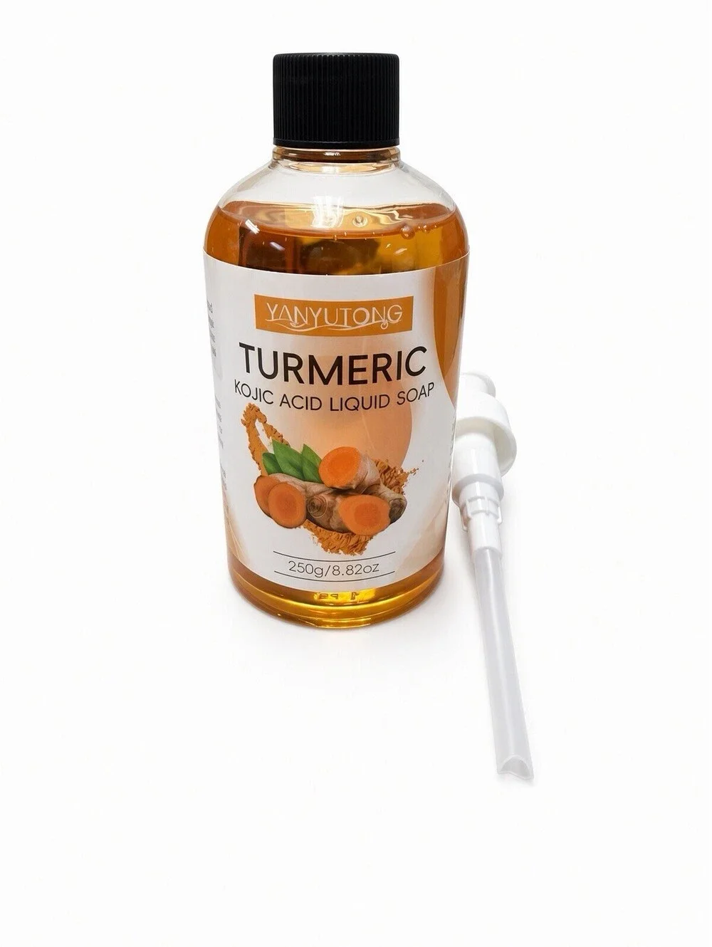 Turmeric Kojic Acid Liquid Soap Vitamin C Lemon Face Body Wash 8.82 oz